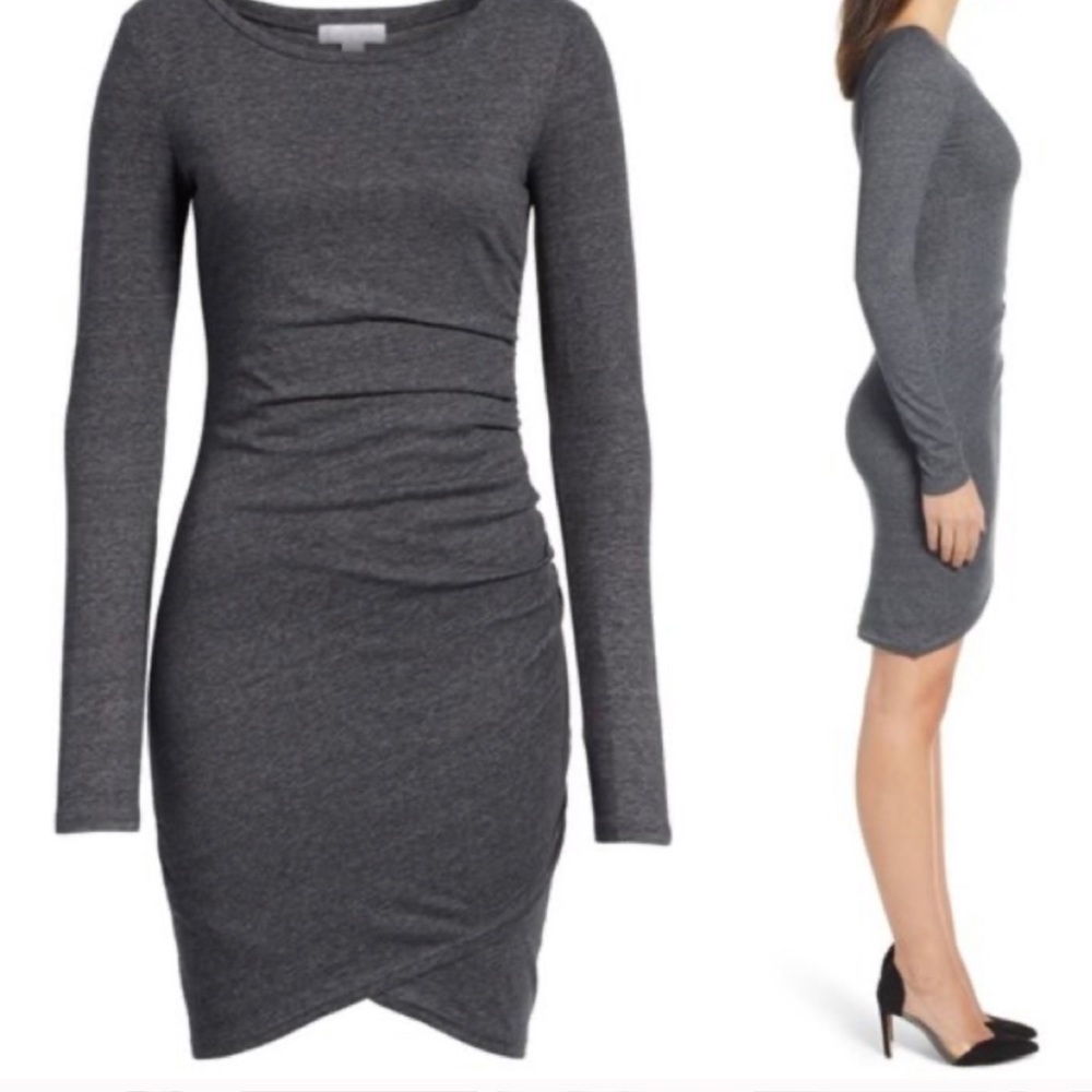 Leith Ruched Long Sleeve Dress - SZ Small